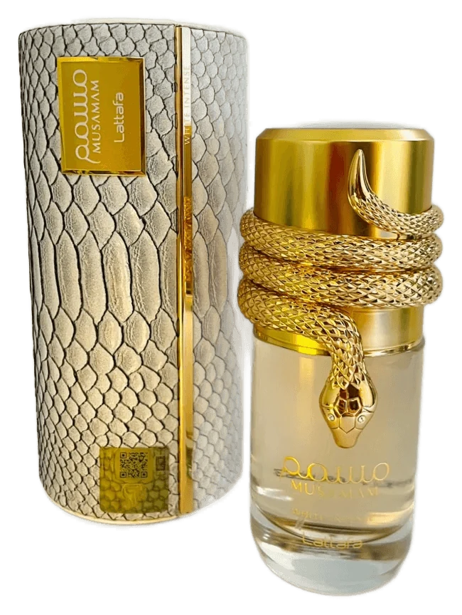 Frasco e embalagem de Musamam White Intense no acervo da Cavanyt